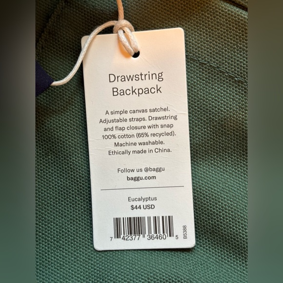 BAGGU - Teal green snake snap backpack - Hand embroidery - New with Tags - Picture 12 of 12